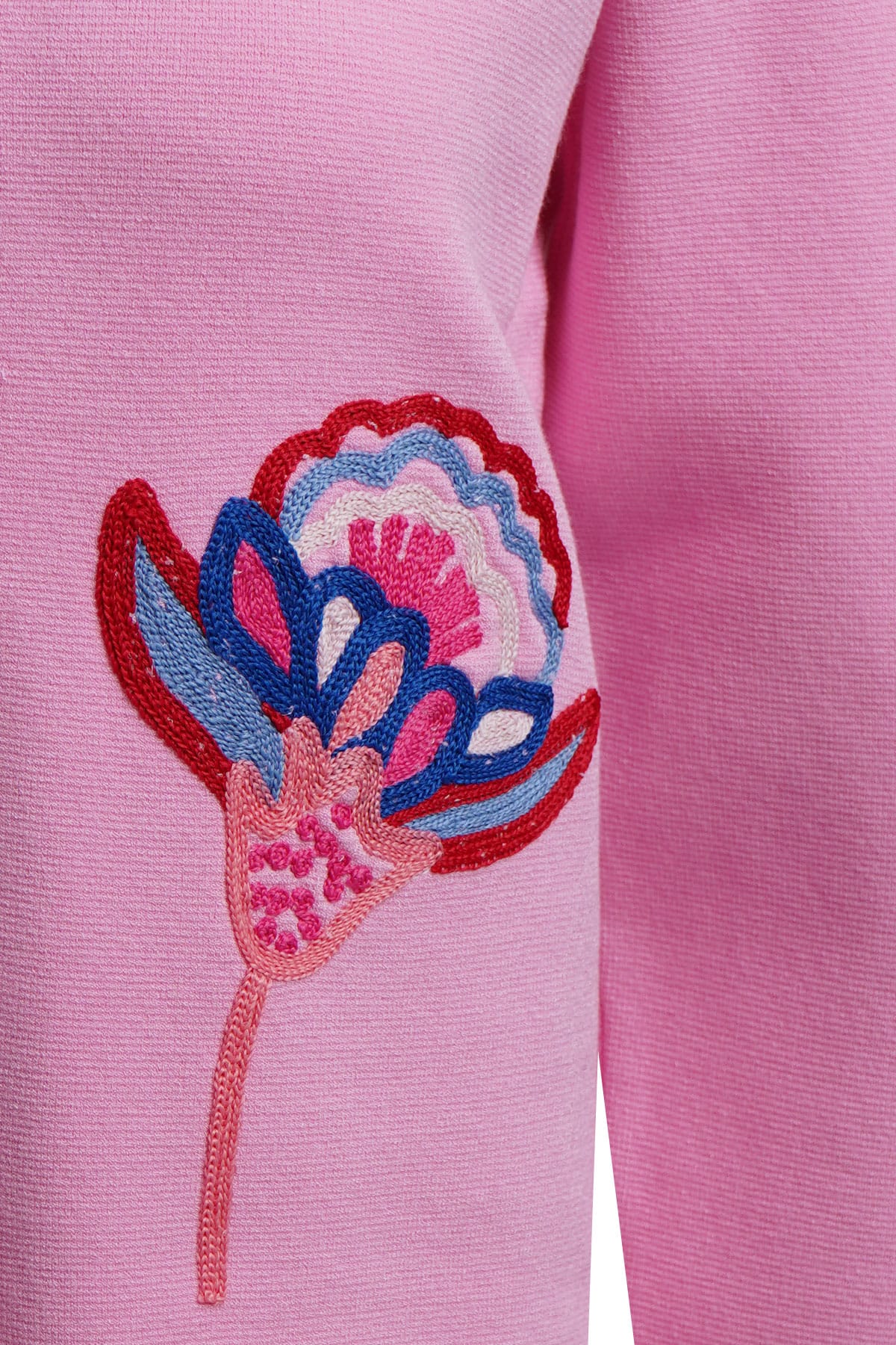Cardigan with with embroidery round neck soft pink Cardigan Milano 