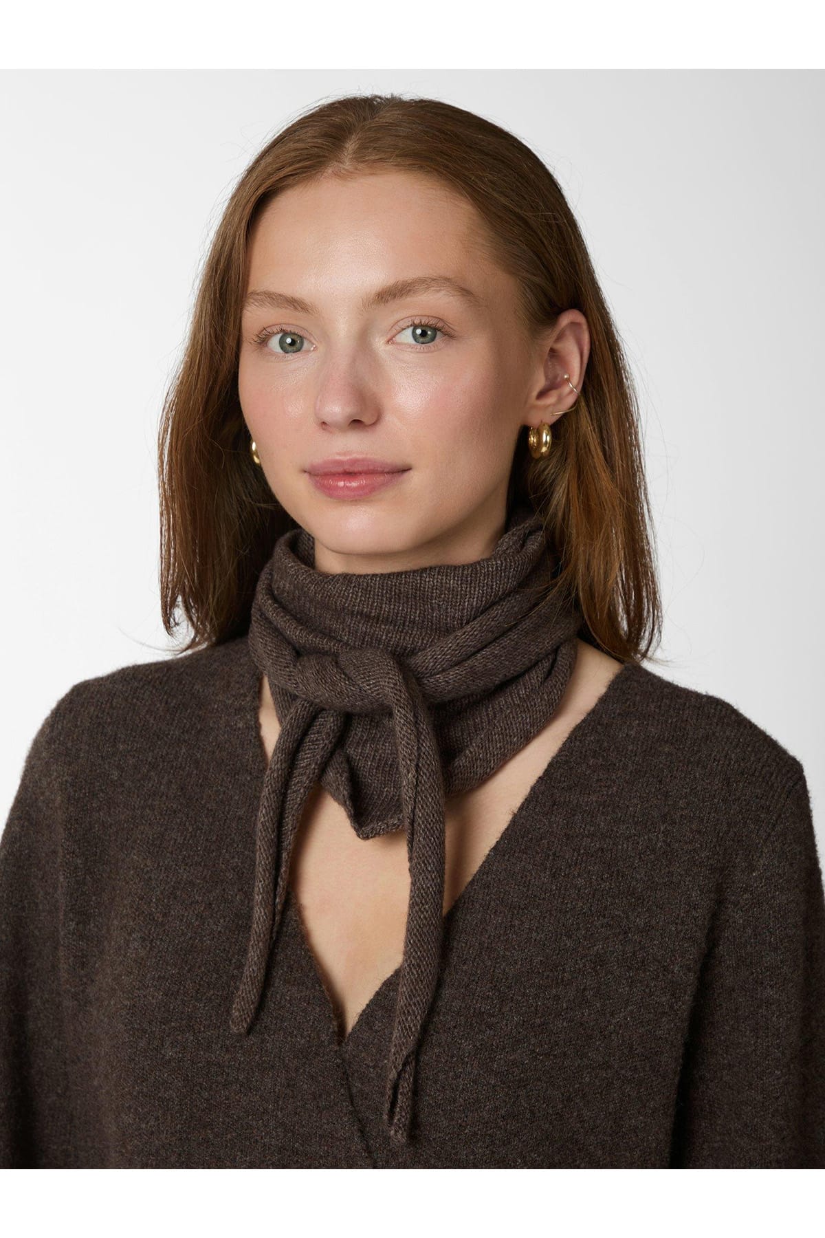 Halstuch Misty Knit Scarf Dark Brown Halstuch Neo Noir 