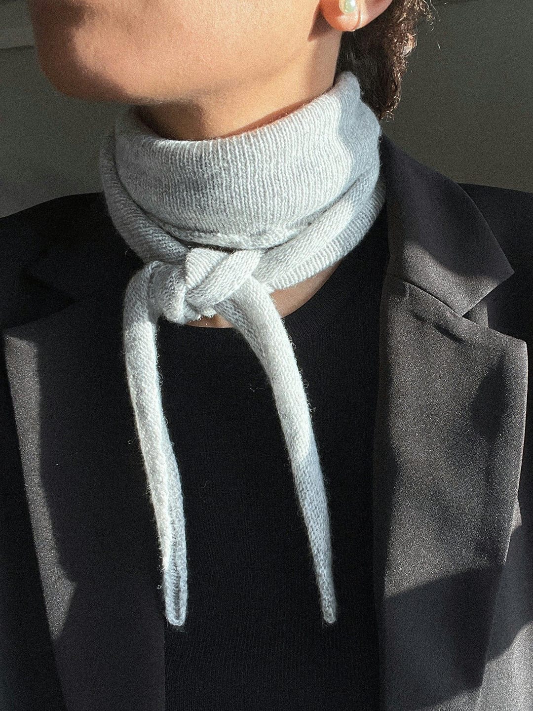 Halstuch Misty Knit Scarf Grey melange Halstuch Neo Noir 