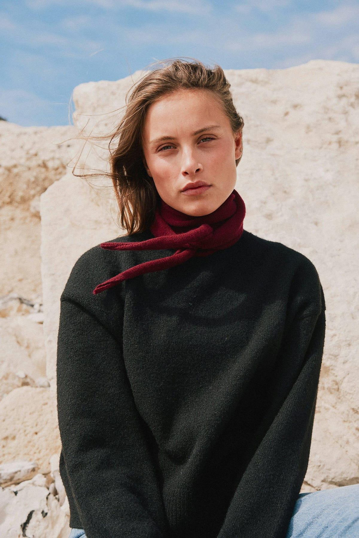 Halstuch Misty Knit Scarf Wine Halstuch Neo Noir 