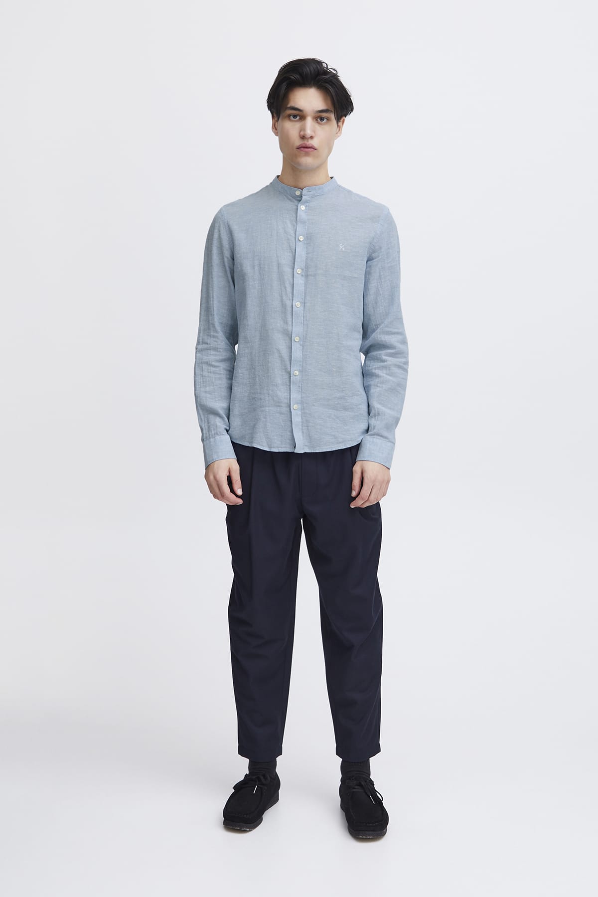 Hemd CFANTON 0053 CC LS linen mix Silver Lake Blue Hemd Casual Friday 