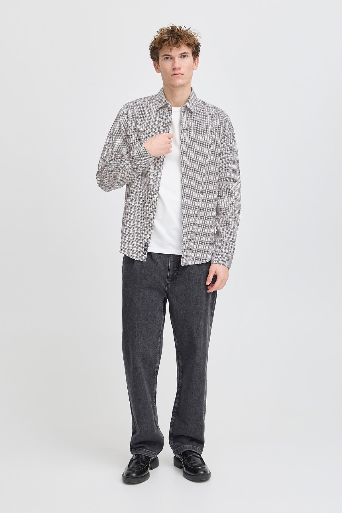 Hemd CFFRIDI LS floral AOP shirt Black Olive Hemd Casual Friday 