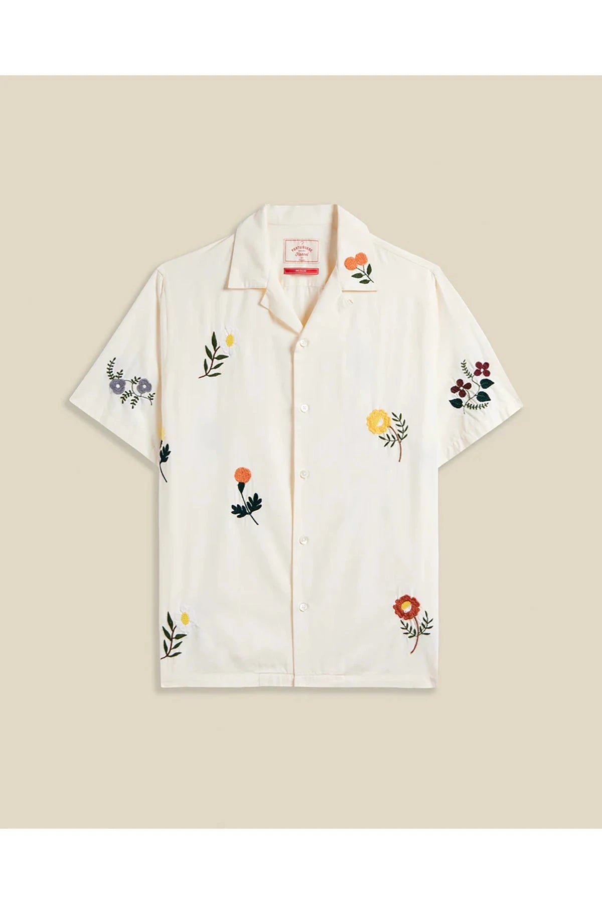 Hemd Emboidery Flowers Creme Hemd Portuguese Flannel 