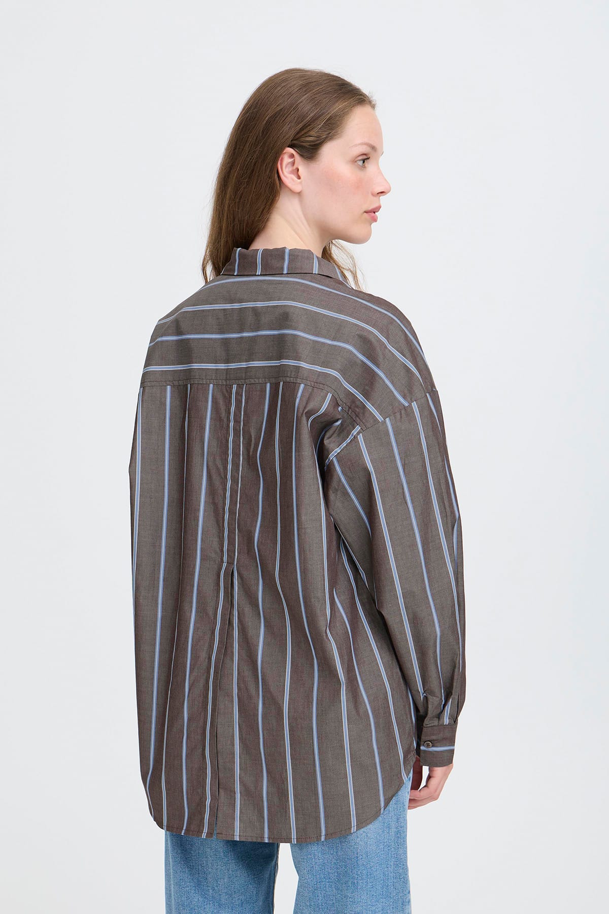 Hemd IHSADIA SH2 BROWN STRIPE Hemd ICHI 
