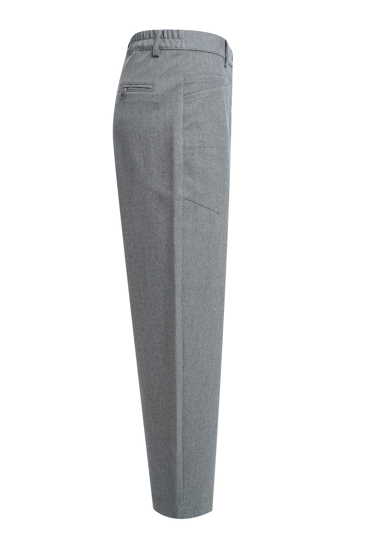 Hose barrelleg pants patched on pockets fake front fly grey melange Hose Milano 