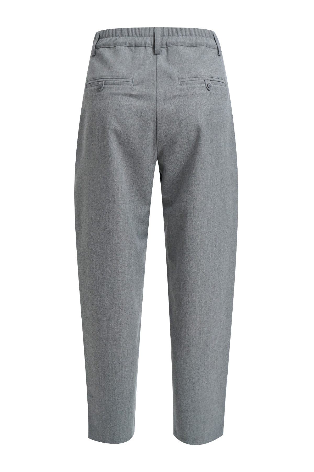Hose barrelleg pants patched on pockets fake front fly grey melange Hose Milano 