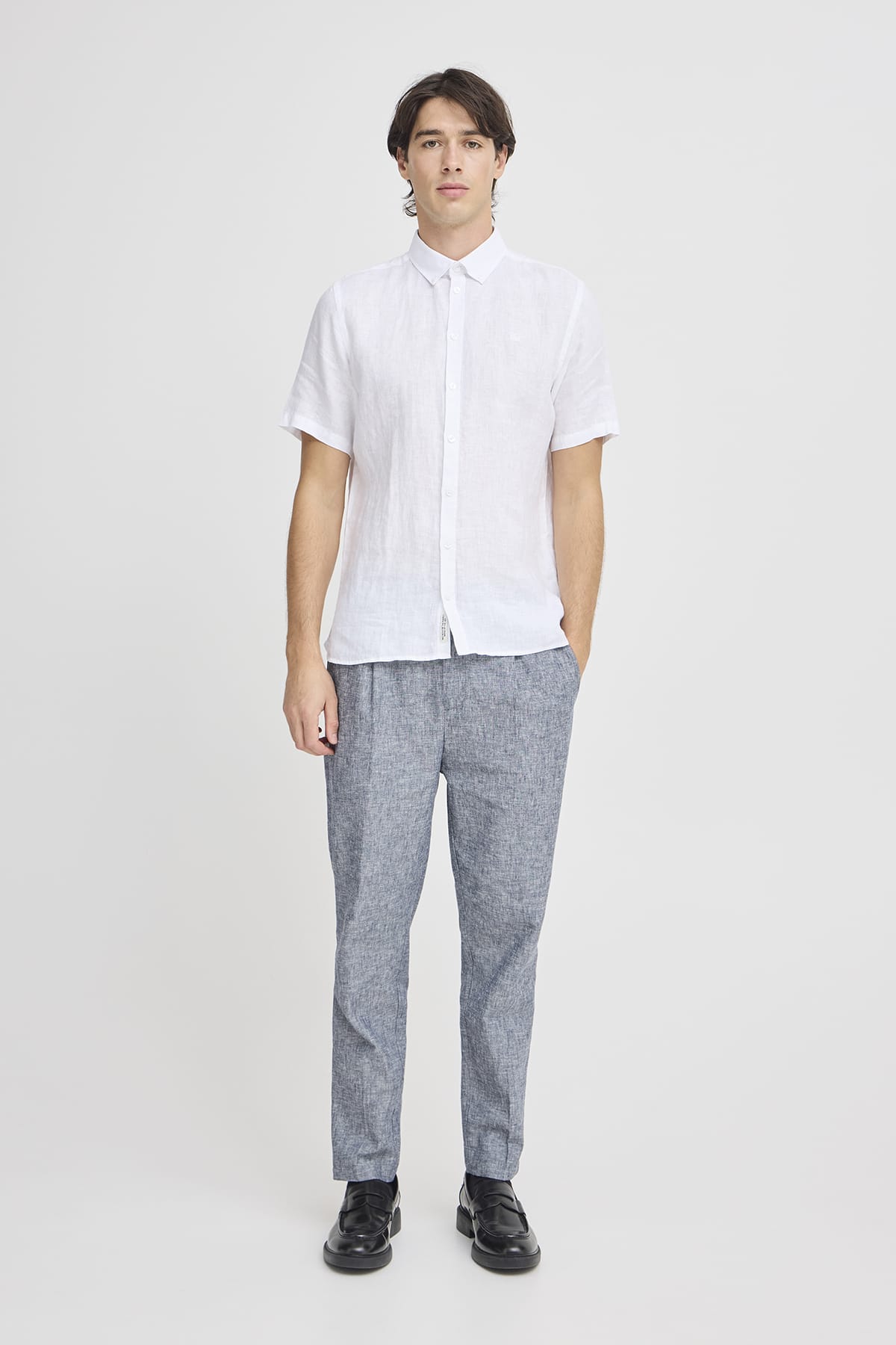 Hose CFMARC 0144 linen mix Dark Navy Melange Hose Casual Friday 