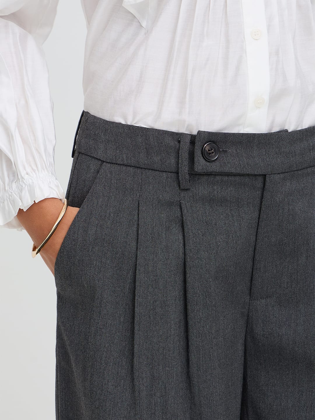 Hose FRNOVIE PA 1 BLACK AND GRAY HERRINGBONE Hose Fransa 