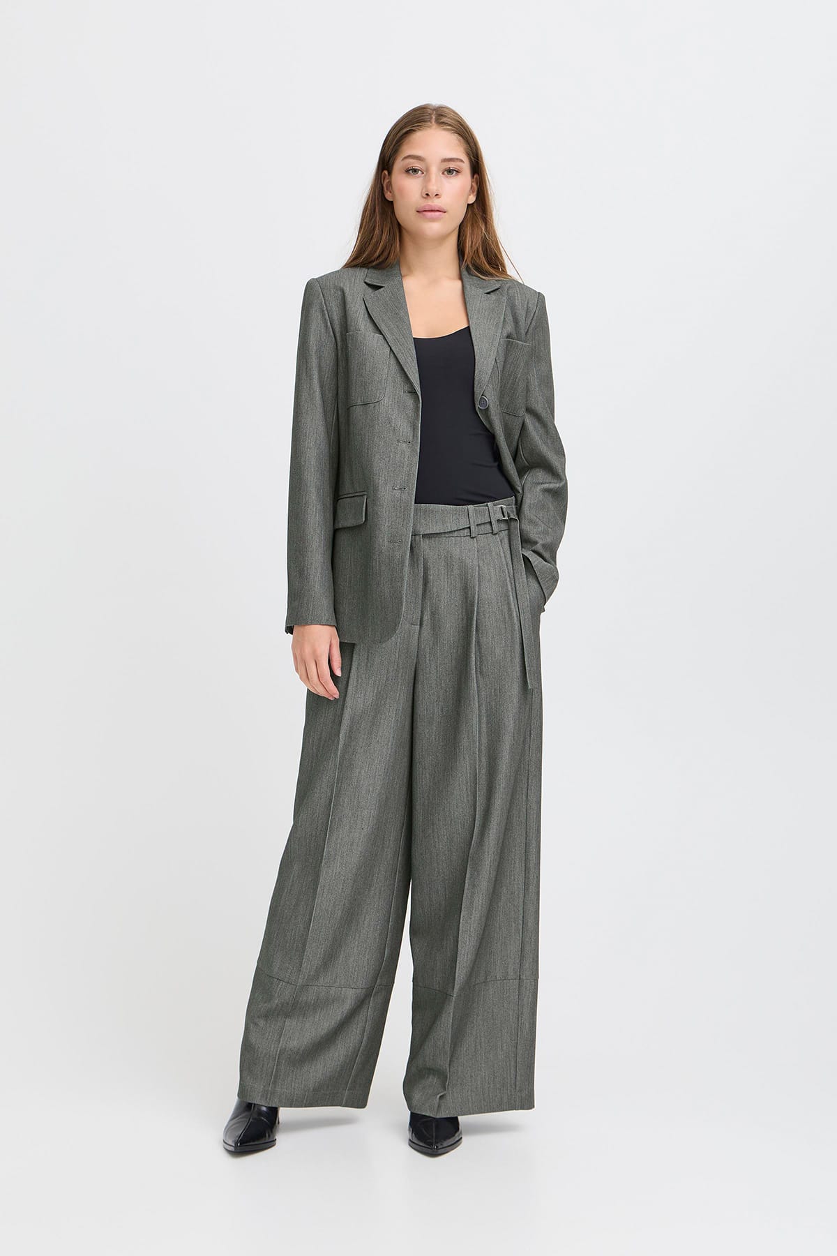 Hose IHFILANO PA2 Dark grey melange Hose ICHI 