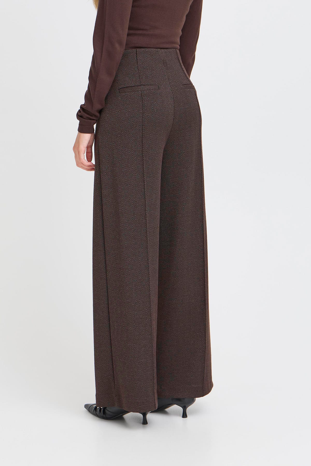 Hose IHKATE JACQUARD PA9 BLACK BROWN HERRINGBONE Hose ICHI 