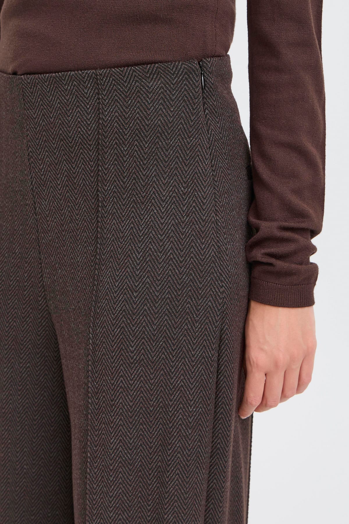 Hose IHKATE JACQUARD PA9 BLACK BROWN HERRINGBONE Hose ICHI 