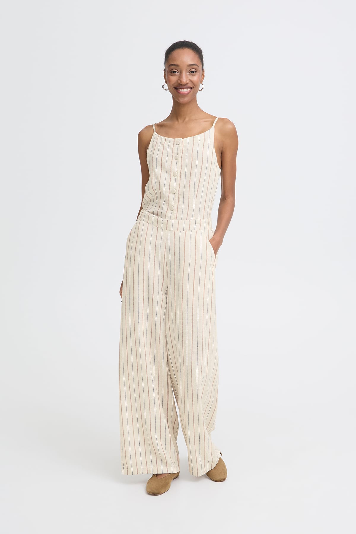 Hose IHLINNO PA4 BROWN STRIPE Hose ICHI 