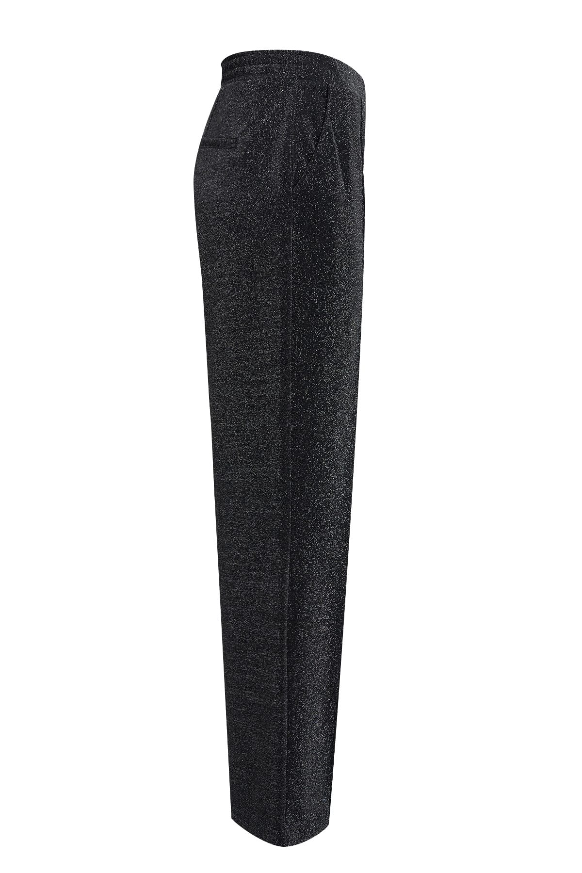 Hose jersey wideleg with elastic waistband french pocket black Hose Milano 