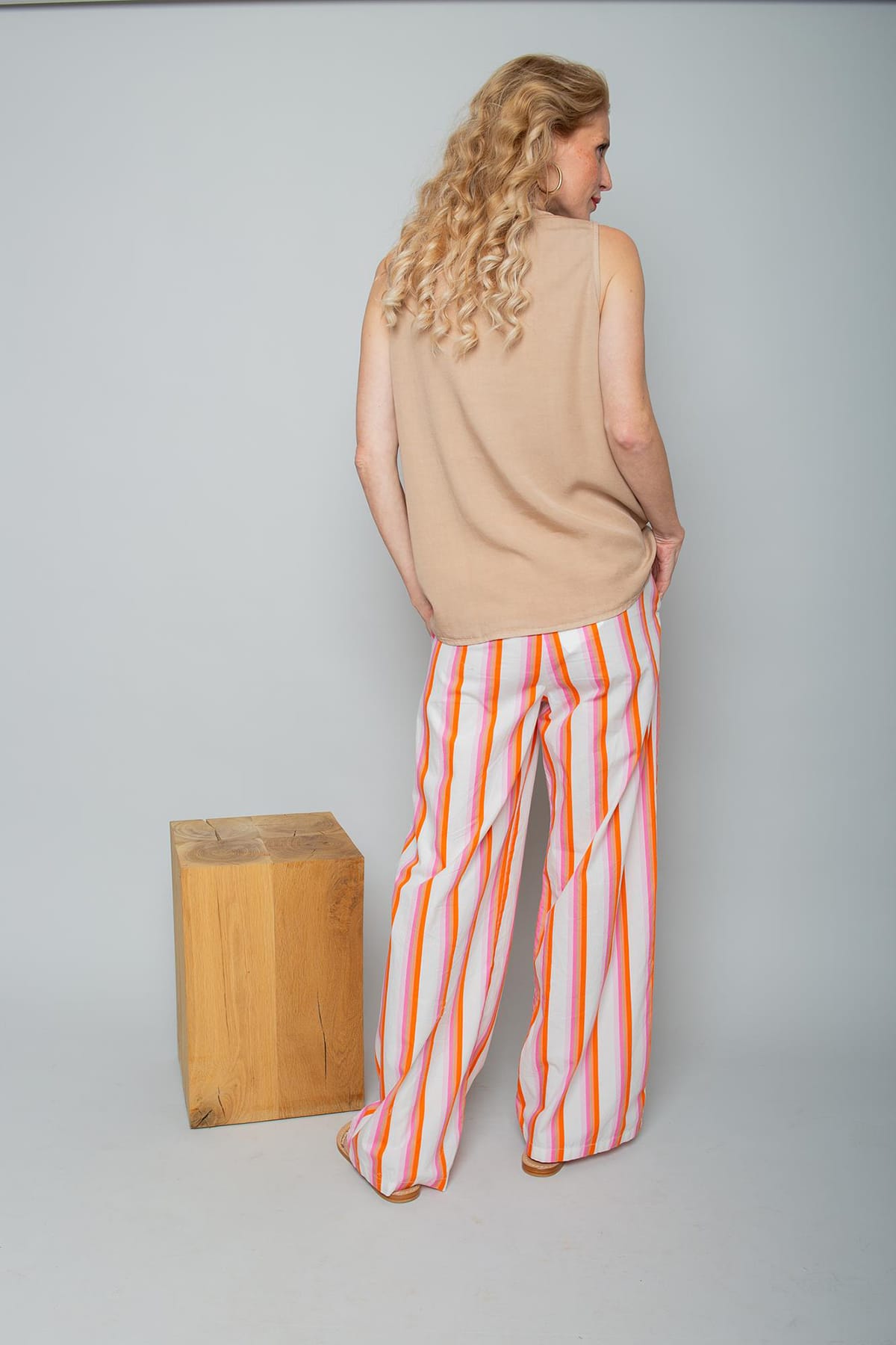 Hose mit elastischem Bündchen pink orange stripe Hose Emily van den Bergh 