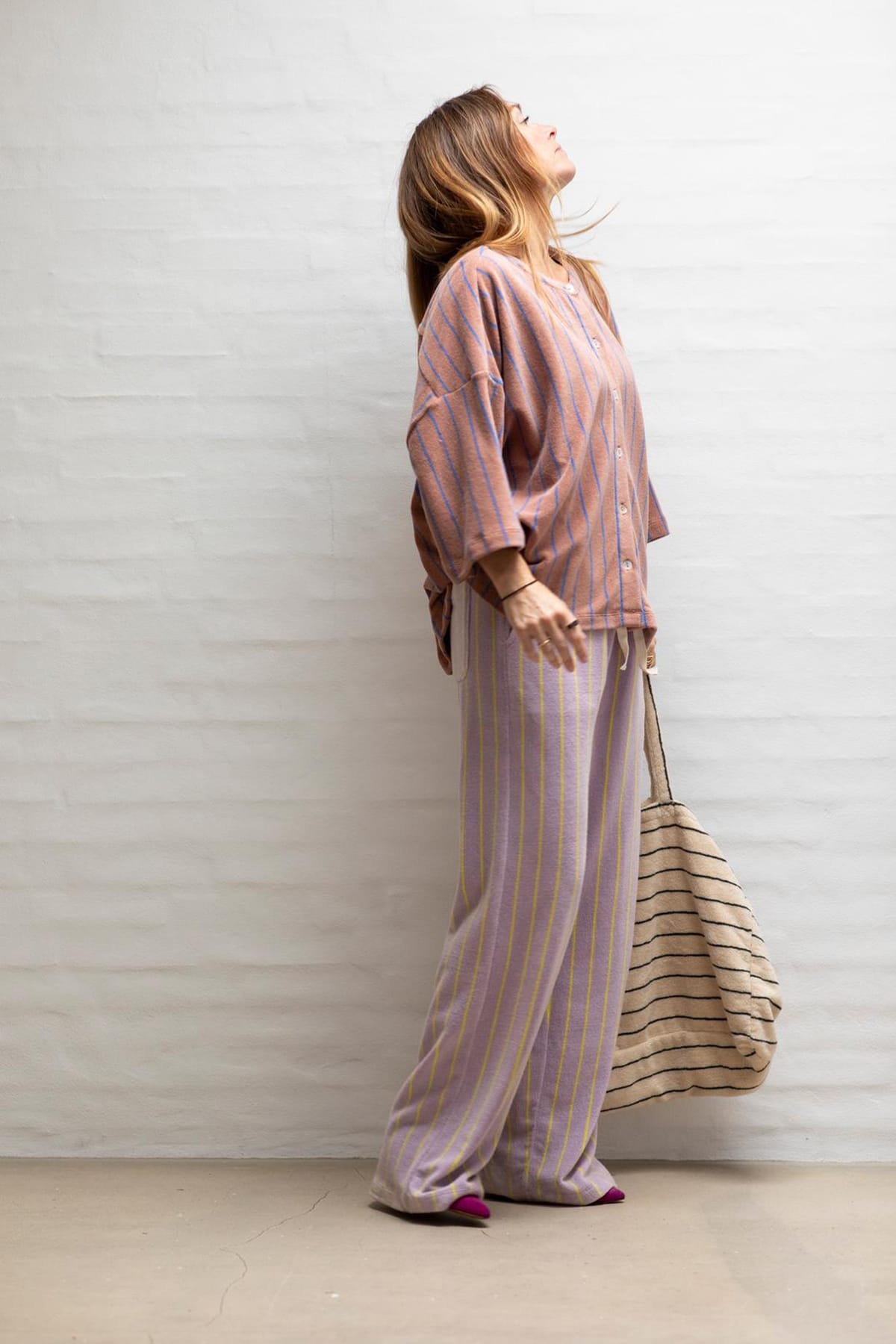 Hose Naram Pants lilac & neon yellow Hose Bongusta 