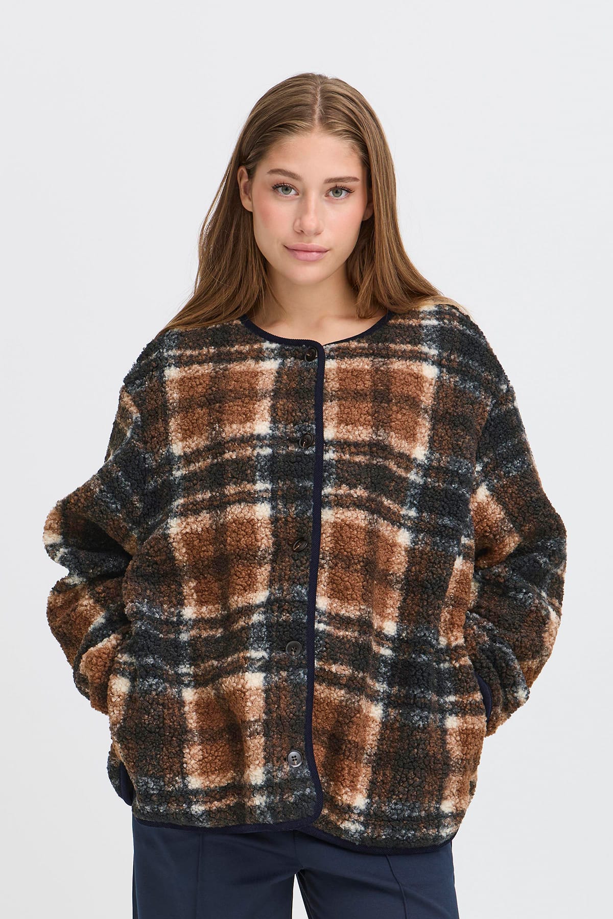 Jacke IHKOLIRA JA DARK NAVY CHECK Jacke ICHI 