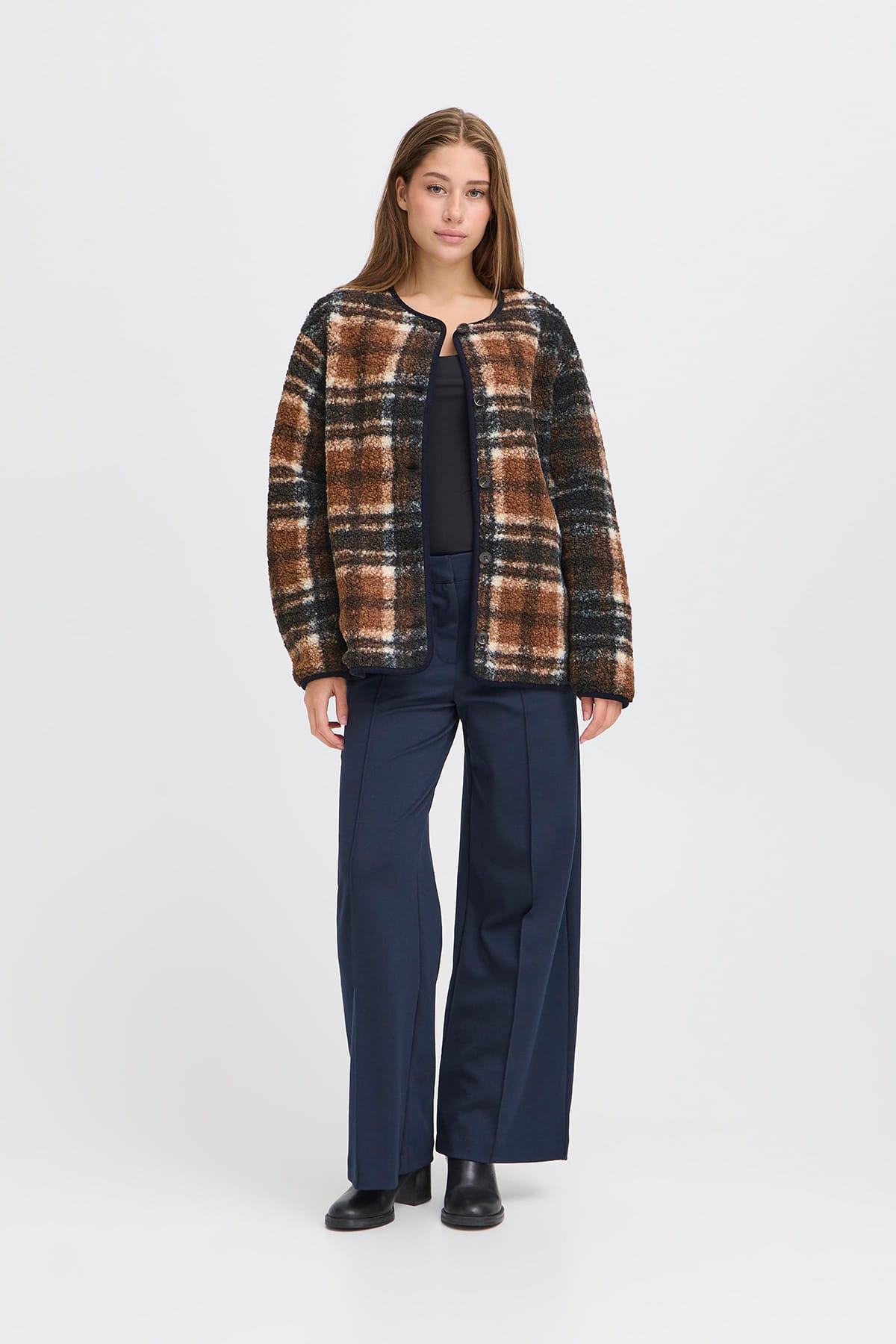 Jacke IHKOLIRA JA DARK NAVY CHECK Jacke ICHI 