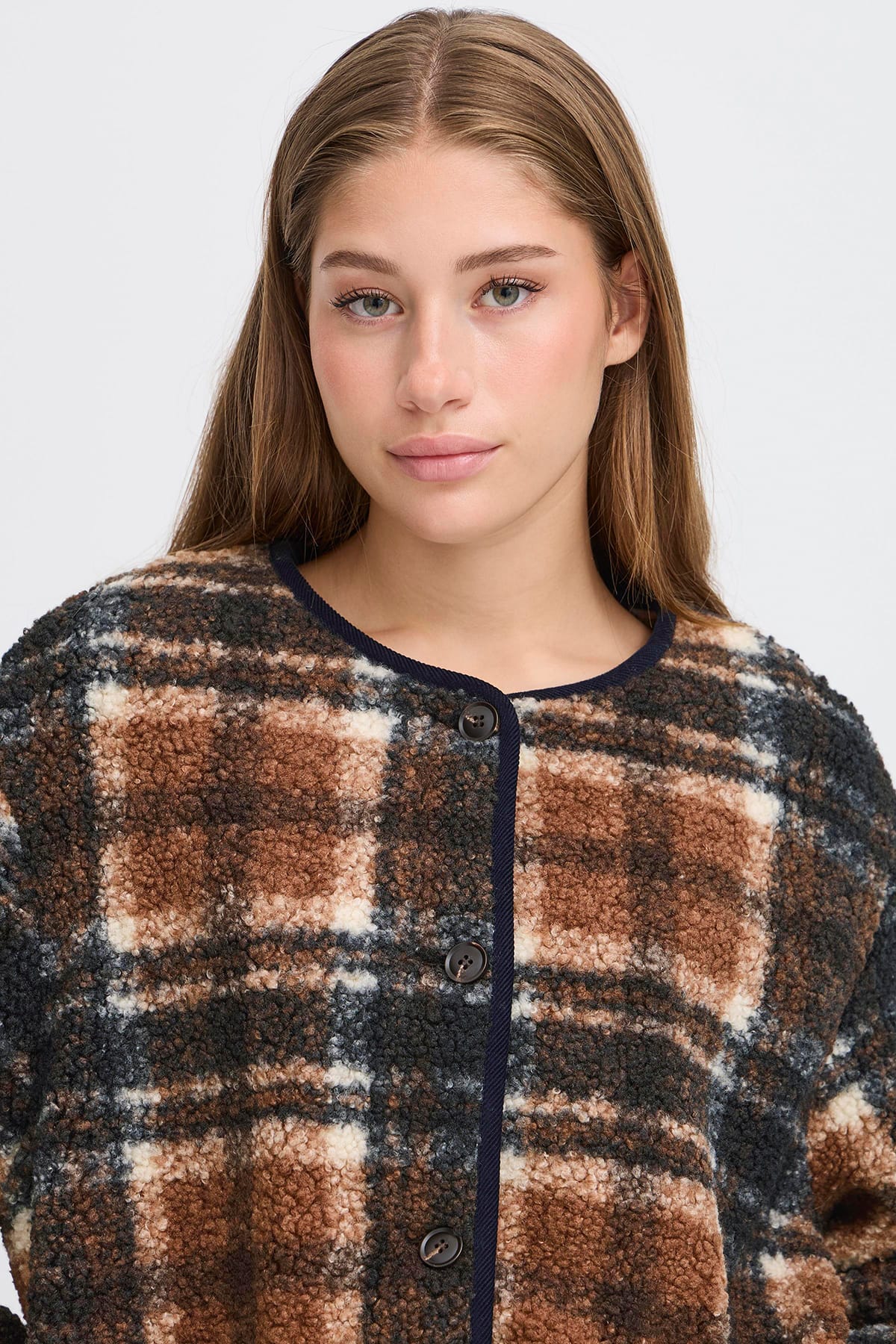 Jacke IHKOLIRA JA DARK NAVY CHECK Jacke ICHI 