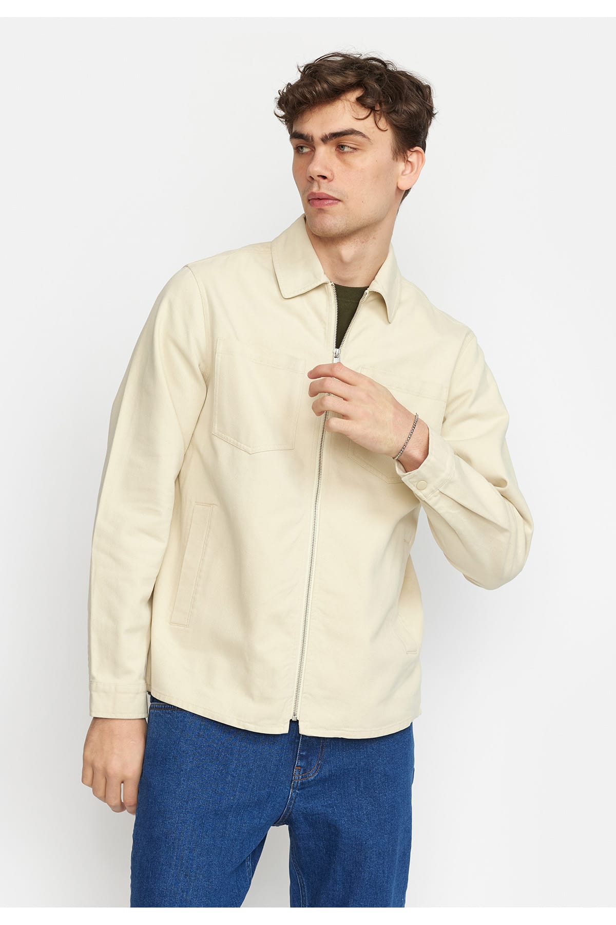Jacke Overshirt w. Zipper Offwhite Jacke RVLT Revolution 