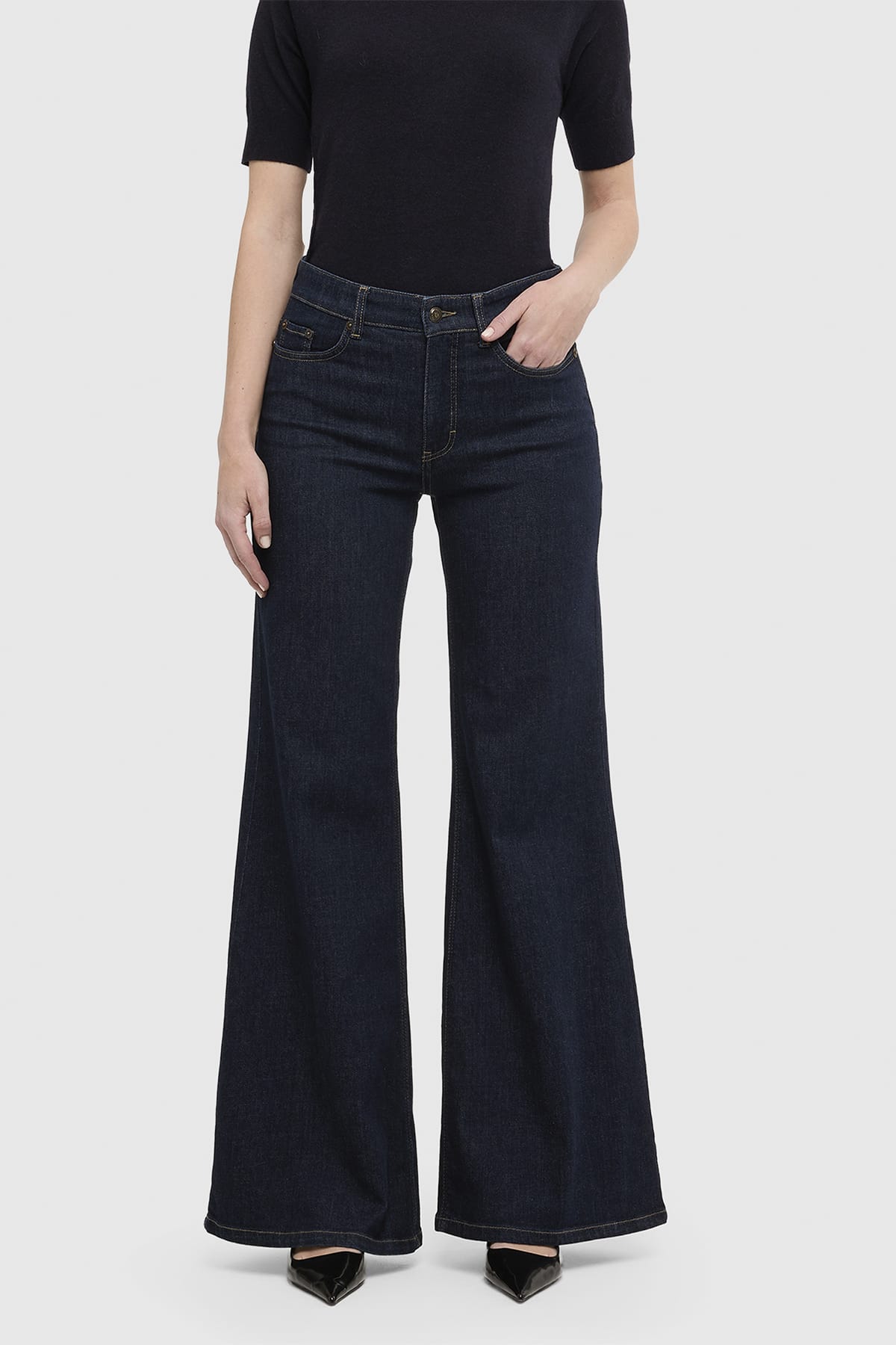 Jeans WIDE flare Authentic comfort denim fashion rinsed Jeans MAC 