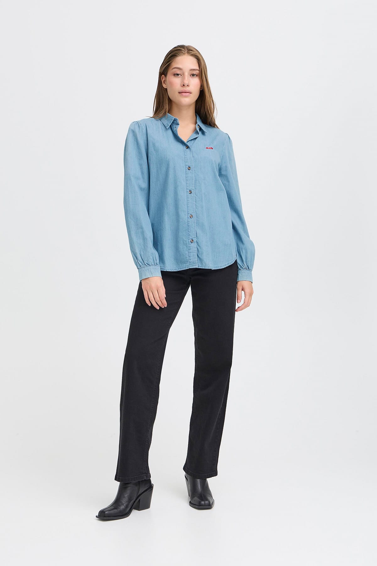 Jeanshemd IHBARCY SH Light blue Jeanshemd ICHI 