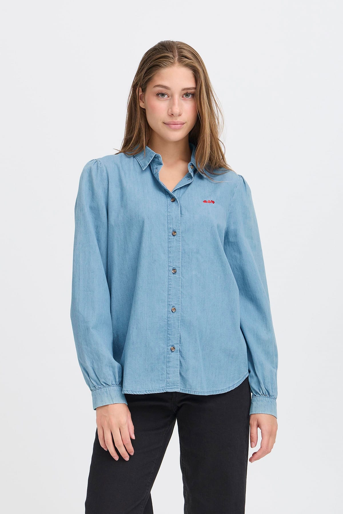 Jeanshemd IHBARCY SH Light blue Jeanshemd ICHI 