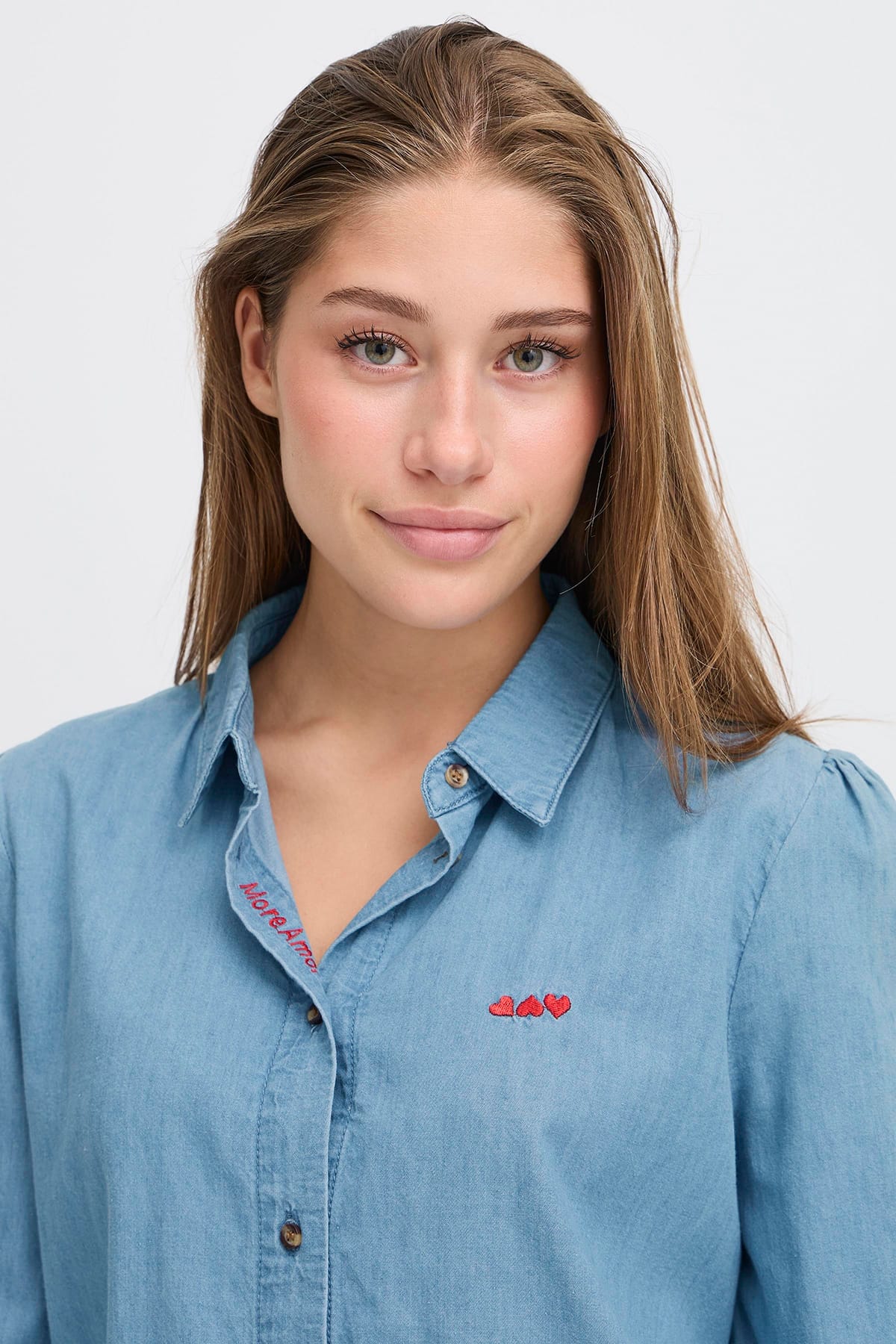 Jeanshemd IHBARCY SH Light blue Jeanshemd ICHI 