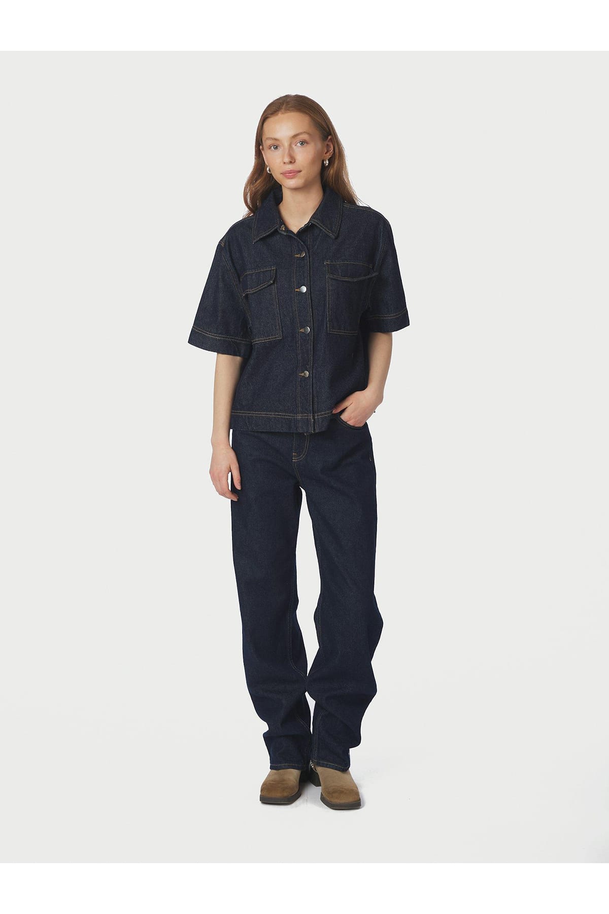 Jeanshemd Tiki Denim Shirt DARK BLUE Jeanshemd Neo Noir 