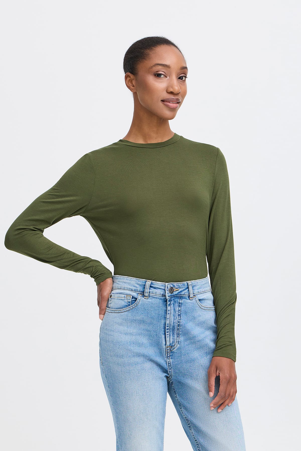 Longsleeve IHPHILUCA LS2 Rifle Green Longsleeve ICHI 