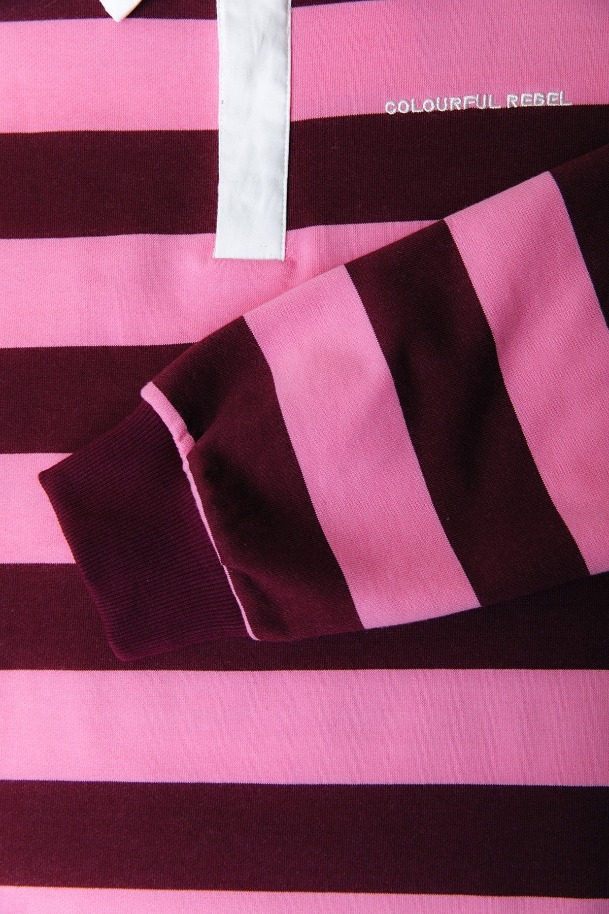 Longsleeve Skyler Striped Boyfriend Polo Merlot Red Longsleeve Colourful Rebel 