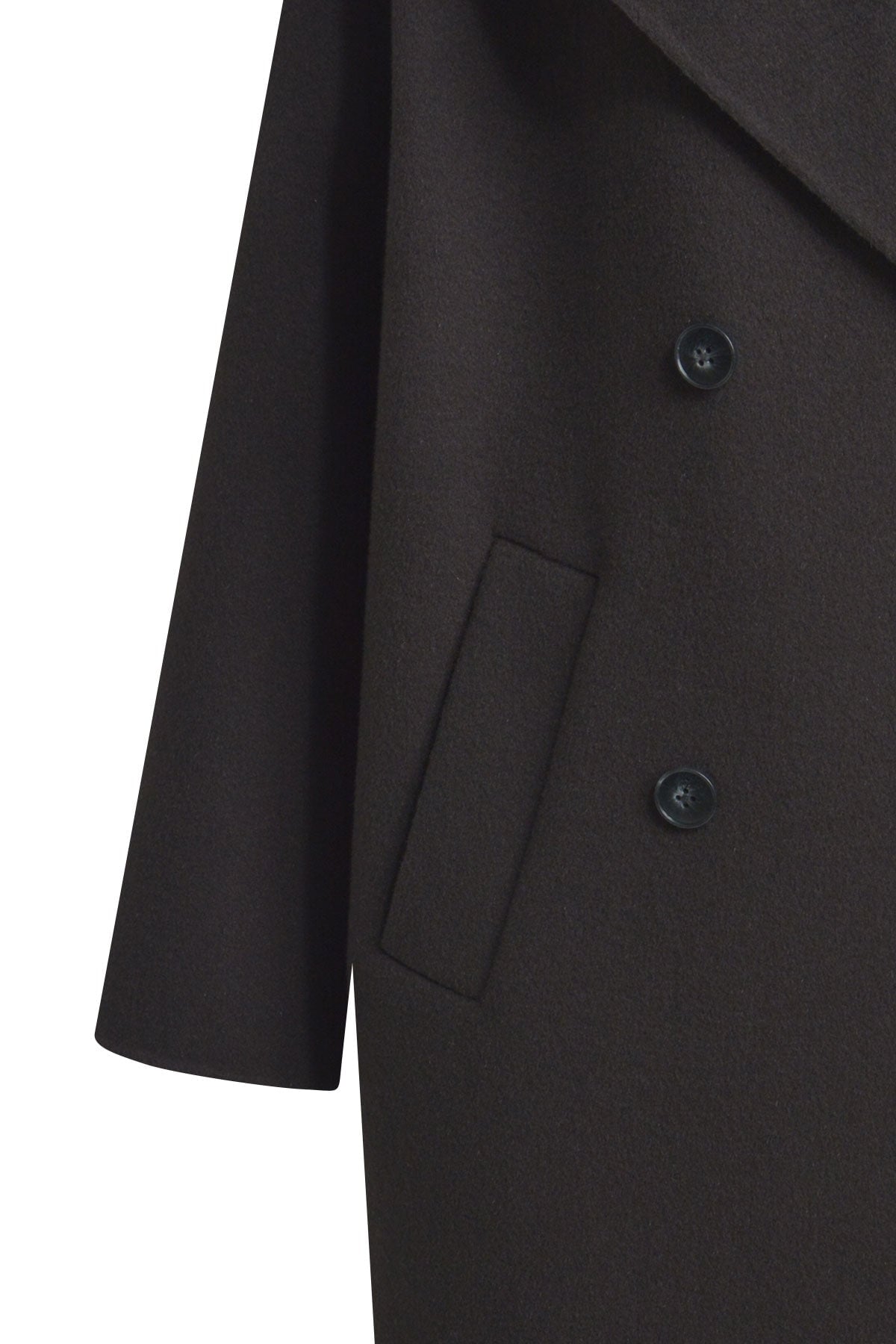 Mantel double breasted wool lapel collar welt pockets 1/1 sleeve mocca Mantel Milano 