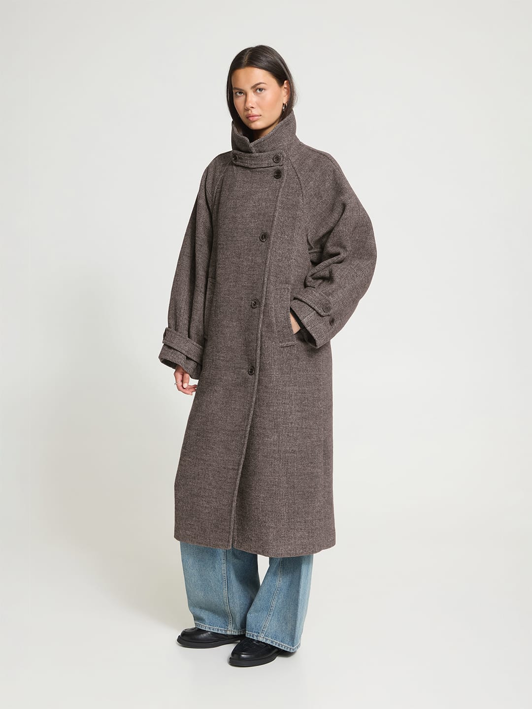 Mantel IHGAZIVA JA Chocolate Brown Melange Mantel ICHI 