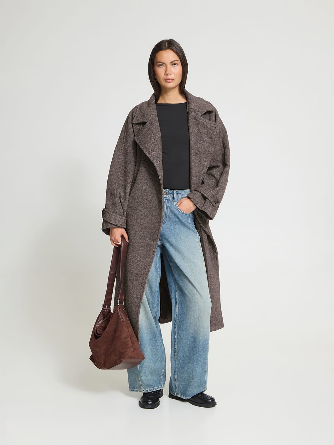 Mantel IHGAZIVA JA Chocolate Brown Melange Mantel ICHI 