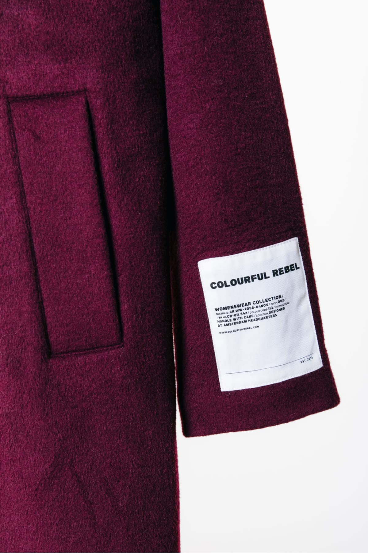 Mantel Zania Double Breasted Wool Burgundy Mantel Colourful Rebel 