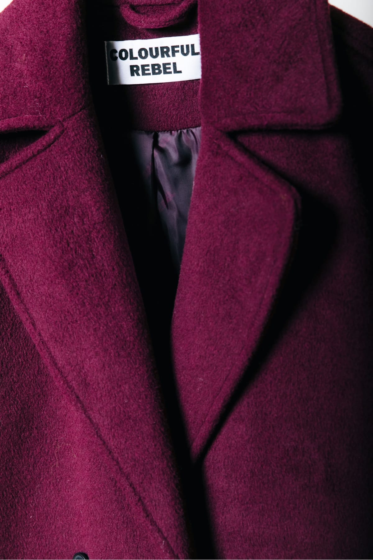 Mantel Zania Double Breasted Wool Burgundy Mantel Colourful Rebel 