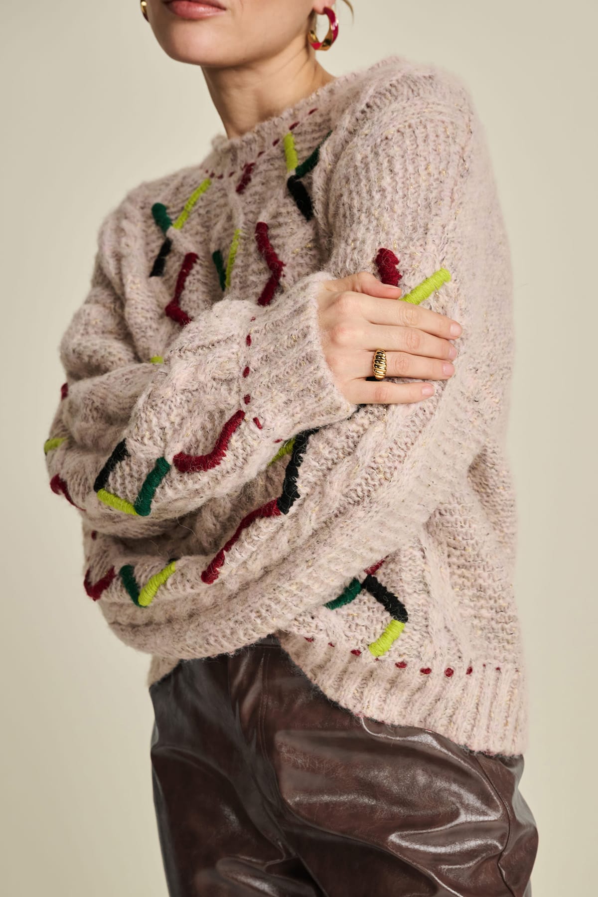 Pullover Cable Pink Pullover POM Amsterdam 