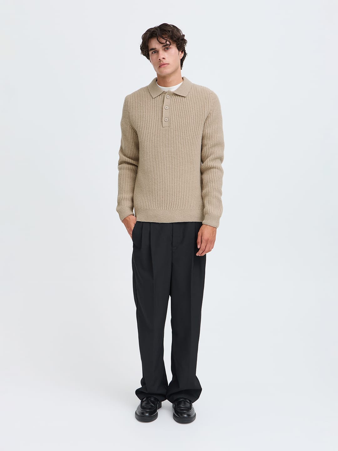 Pullover CFALBRET 0335 POLO KNIT Pure Cashmere Pullover Casual Friday 