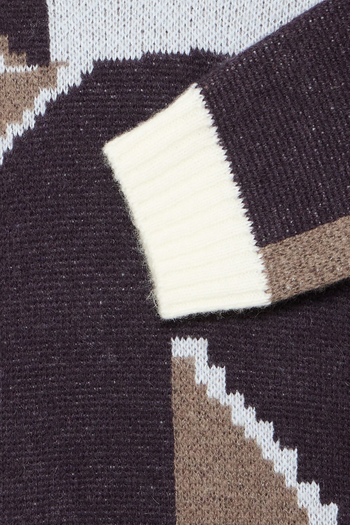 Pullover CFBIRK geometric knit with polo collar Roasted Cashew Pullover Casual Friday 