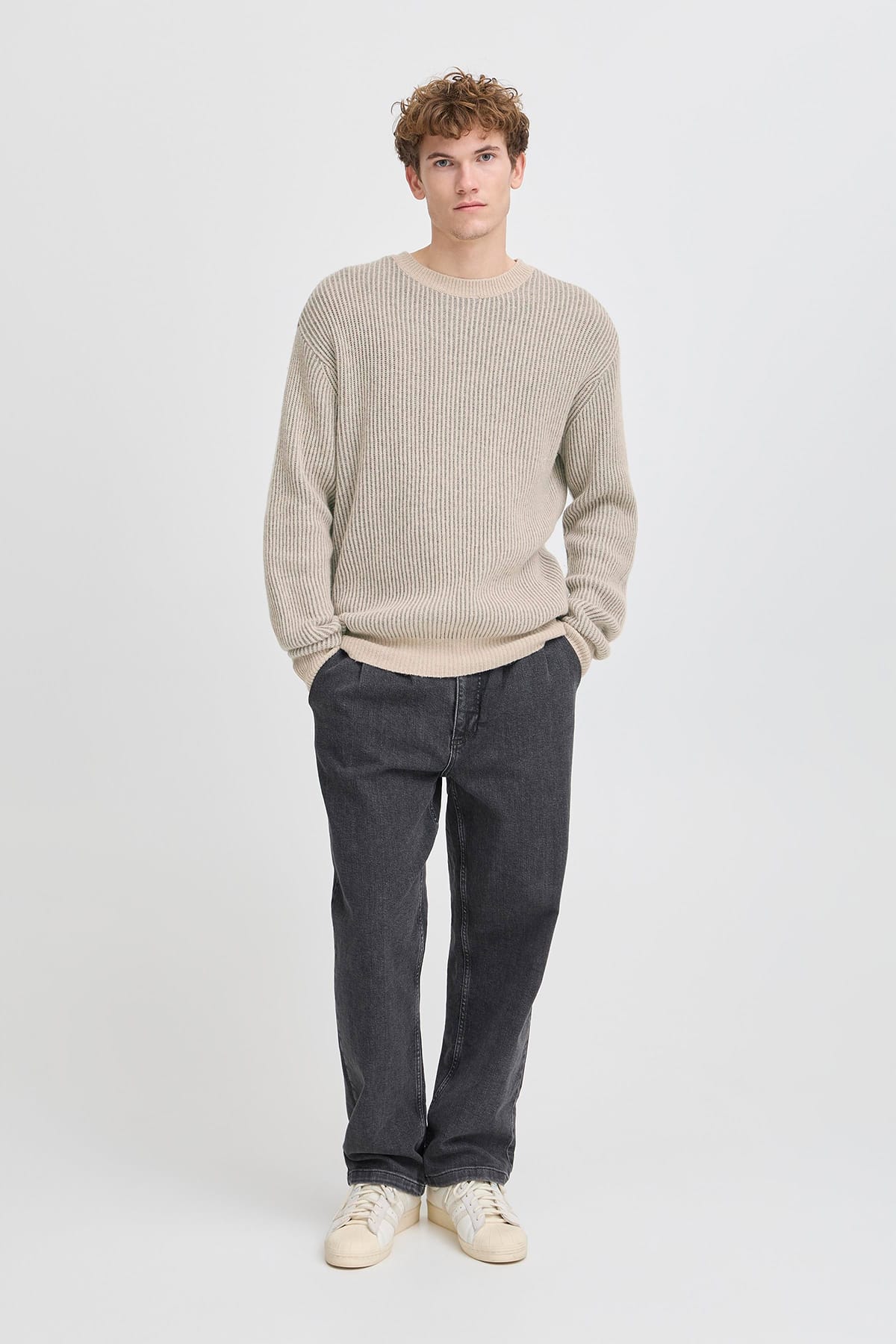 Pullover CFFENIX two toned ribbed knit Silver Lining Pullover Casual Friday 