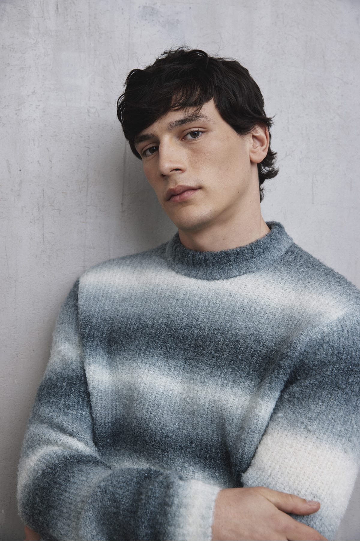 Pullover CFKarl shadow striped knit Pewter mix Pullover Casual Friday 