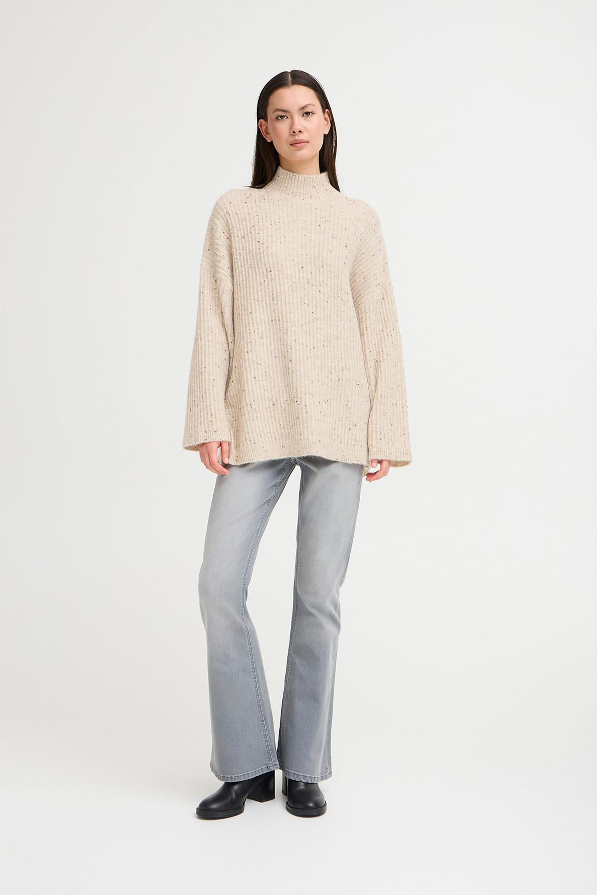 Pullover IHDREWS LS Oatmeal Melange Pullover ICHI 