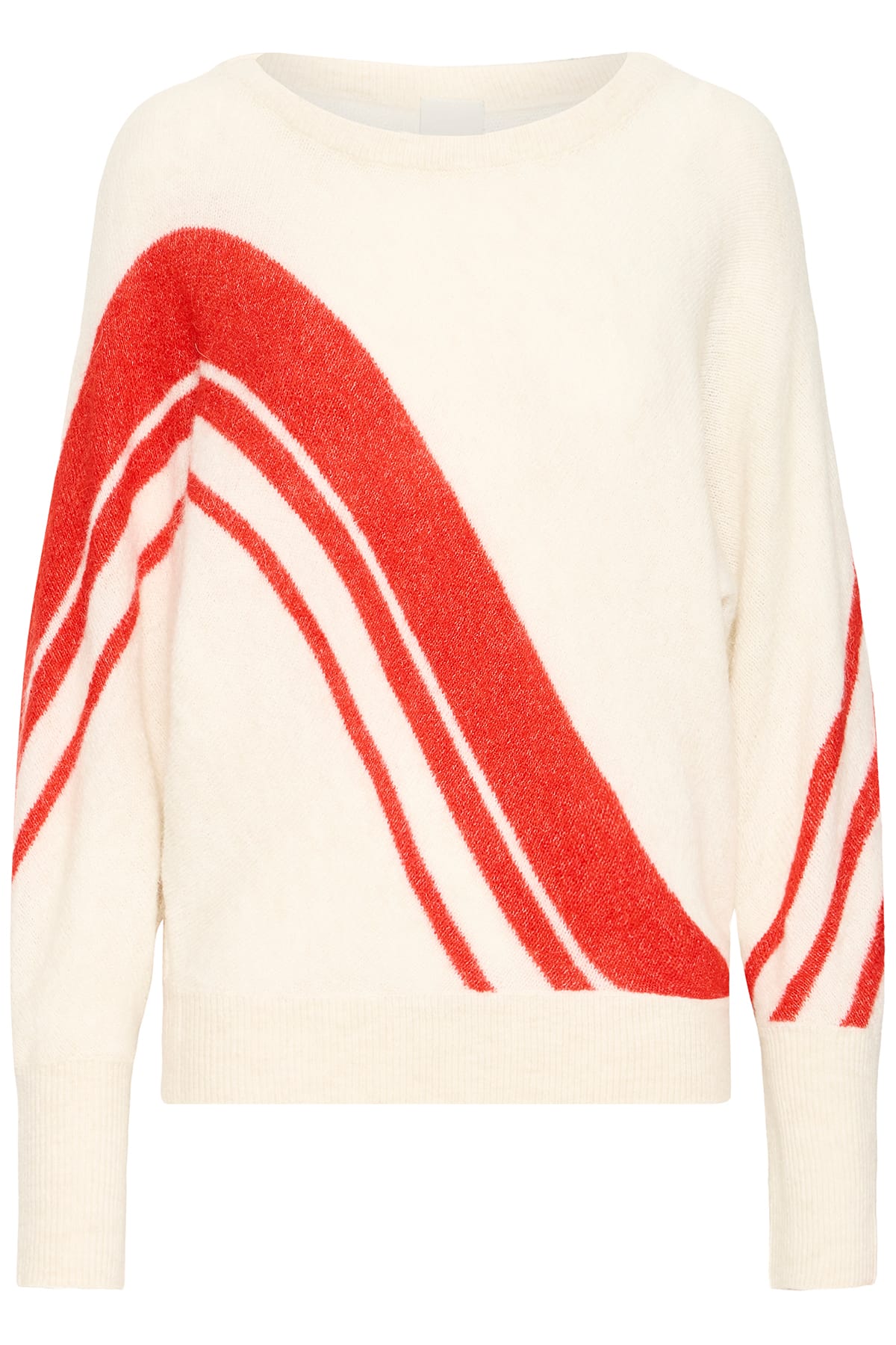 Pullover IHKAMARA LS18 CLOUD WITH FIERY RED Pullover ICHI 