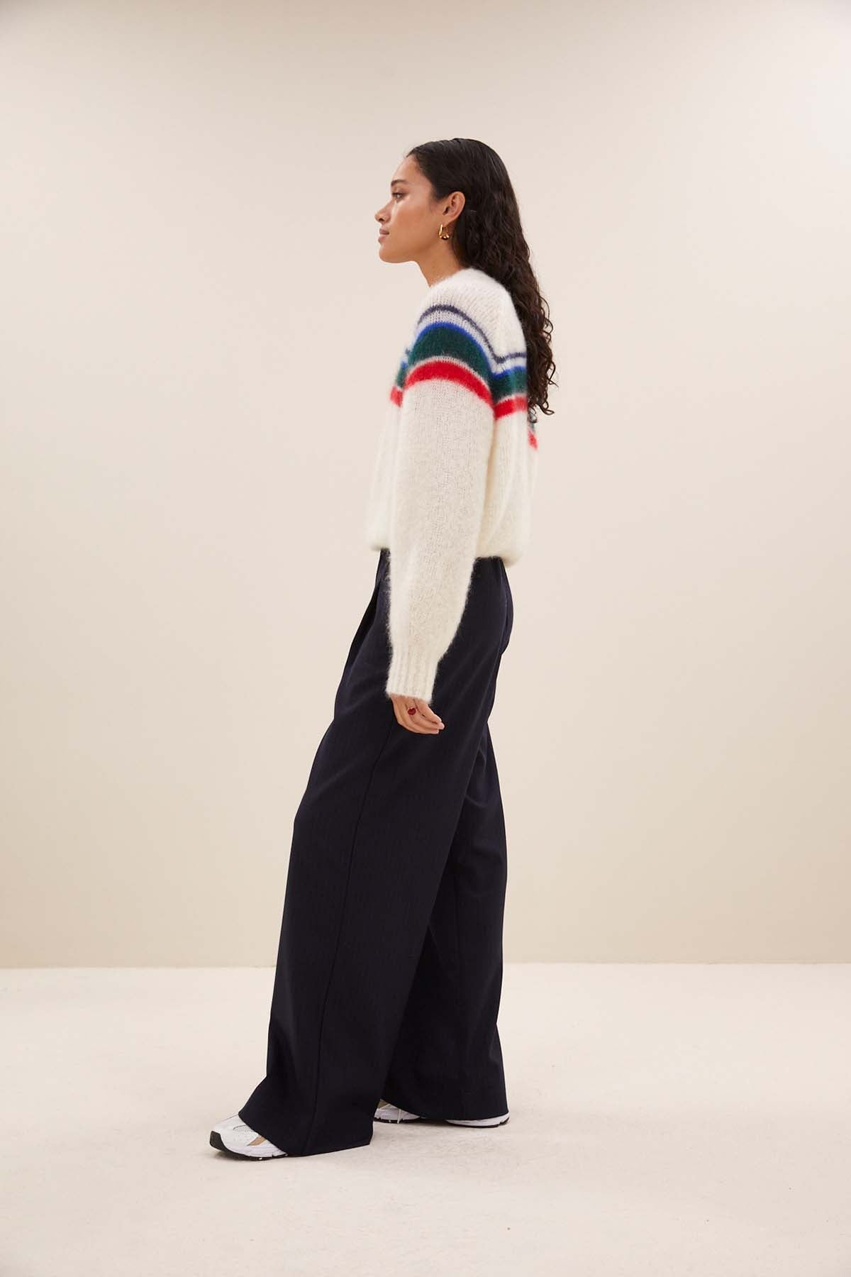 Pullover liam stripe off white Pullover By Bar 