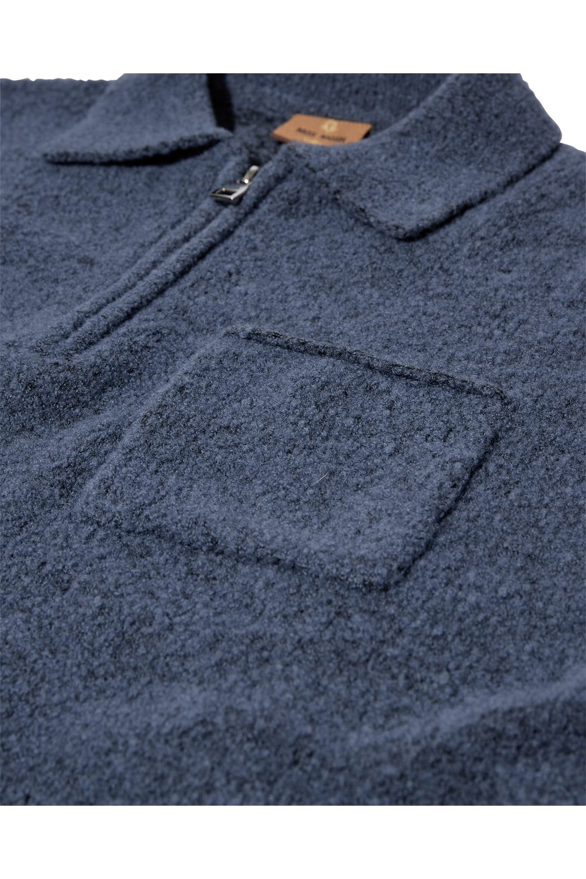 Pullover MMGRyan Soft Zip Polo Pullover China Blue Pullover MosMosh 