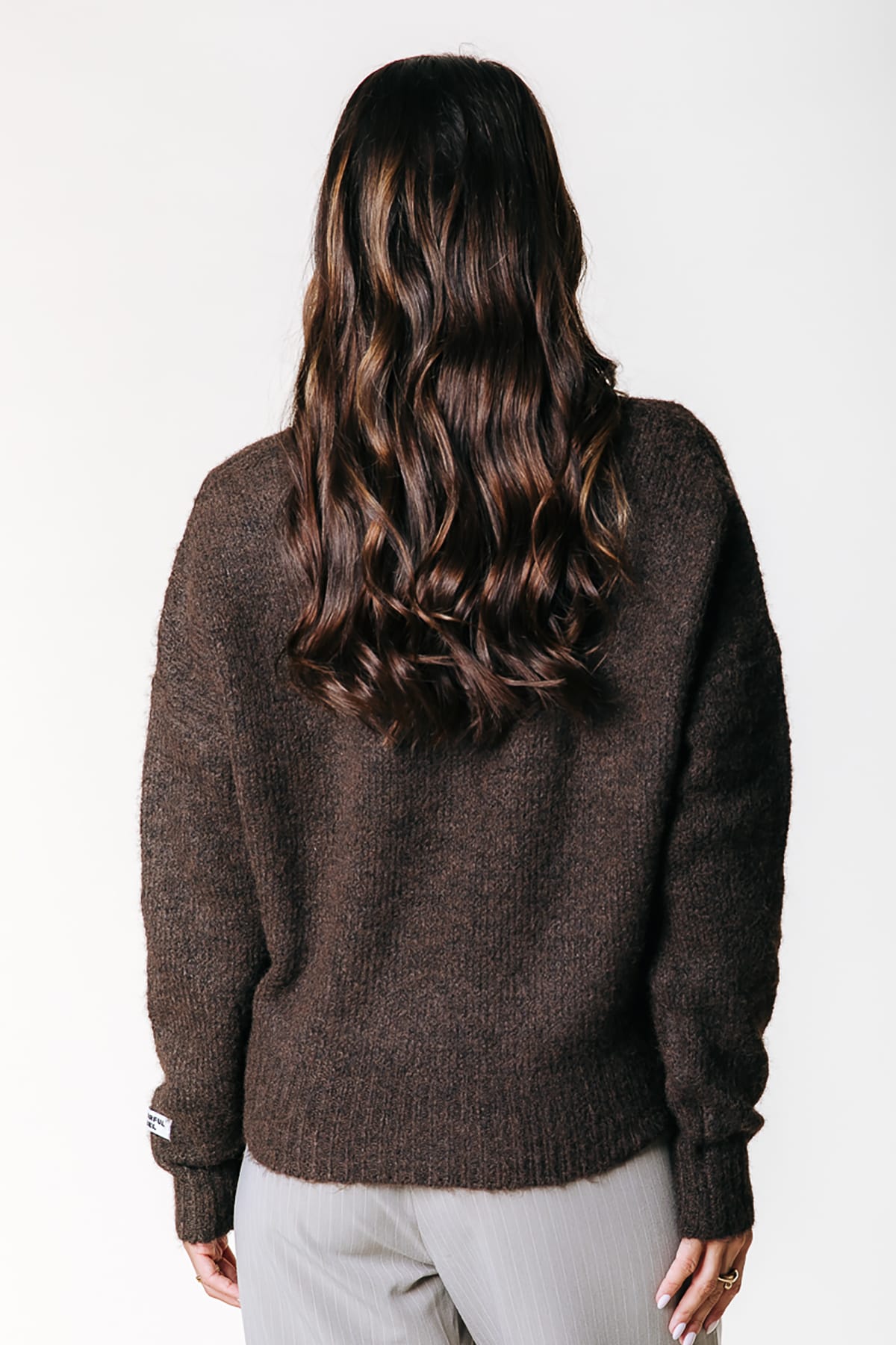 Pullover Olivia Crewneck Knitted Brown Pullover Colourful Rebel 