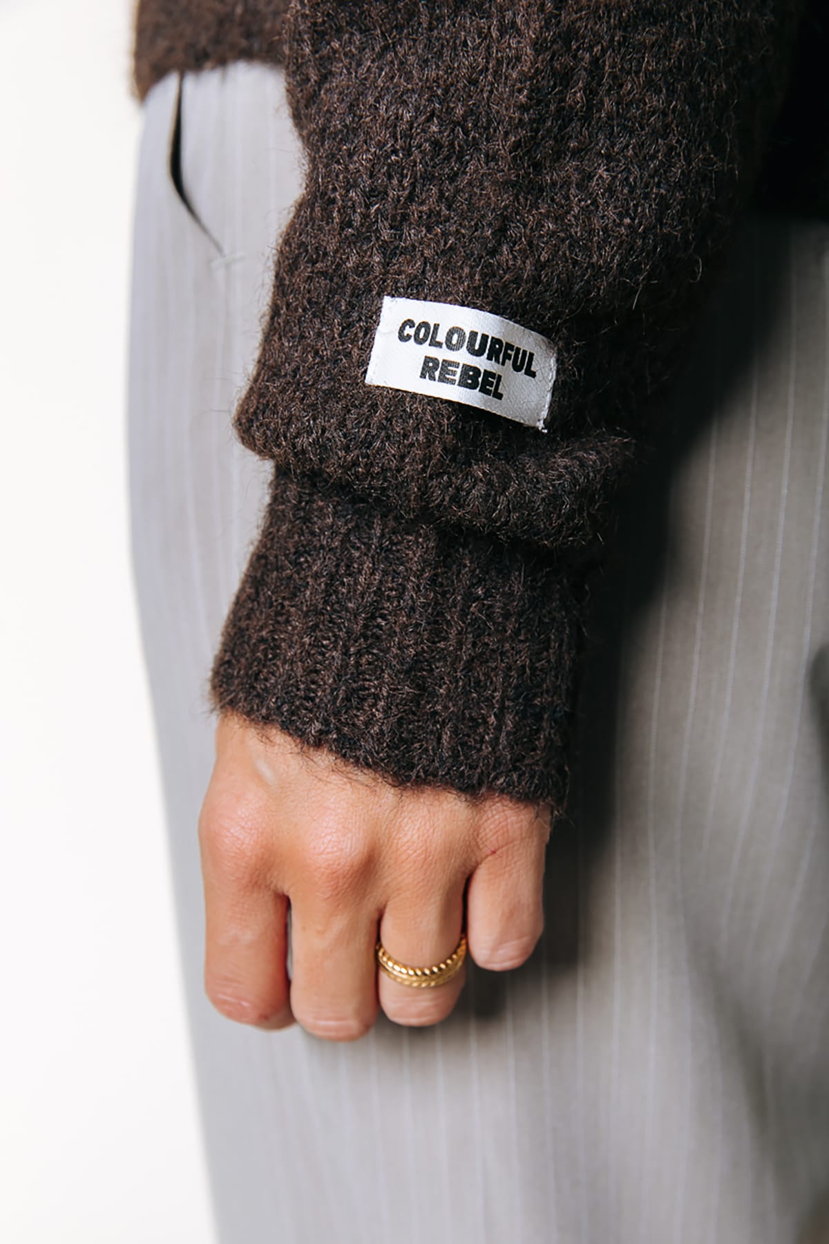 Pullover Olivia Crewneck Knitted Brown Pullover Colourful Rebel 