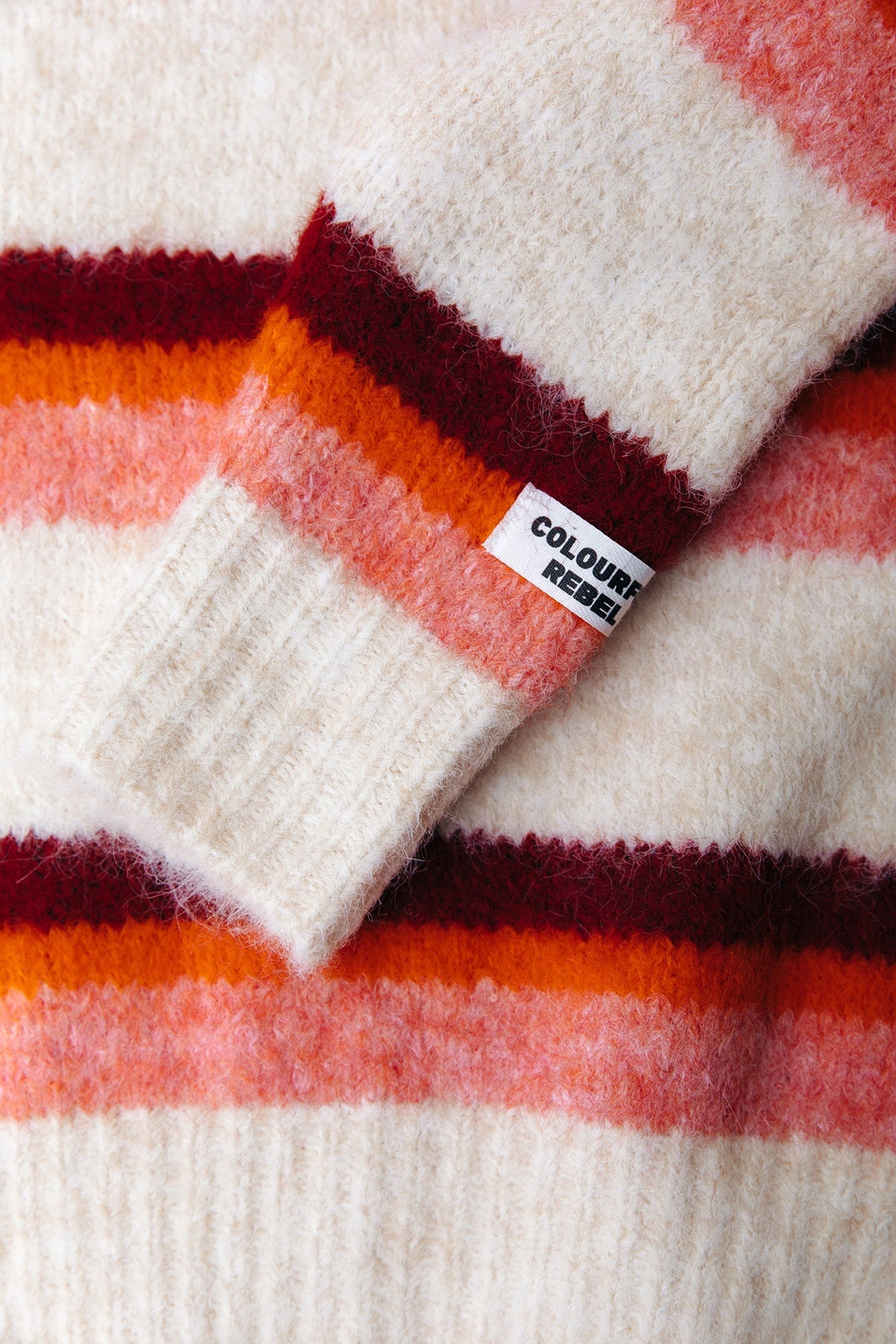 Pullover Olivia Multi Stripe Crewneck Knitted Sweater Multicolor Pullover Colourful Rebel 