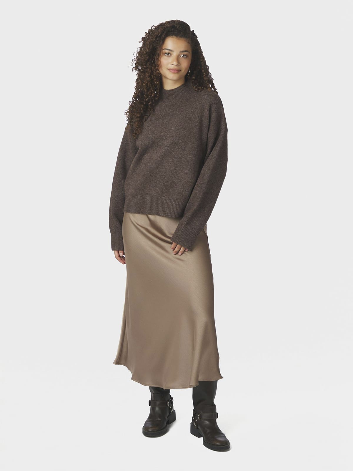 Pullover Paulina Knit Brown Melange Pullover Neo Noir 