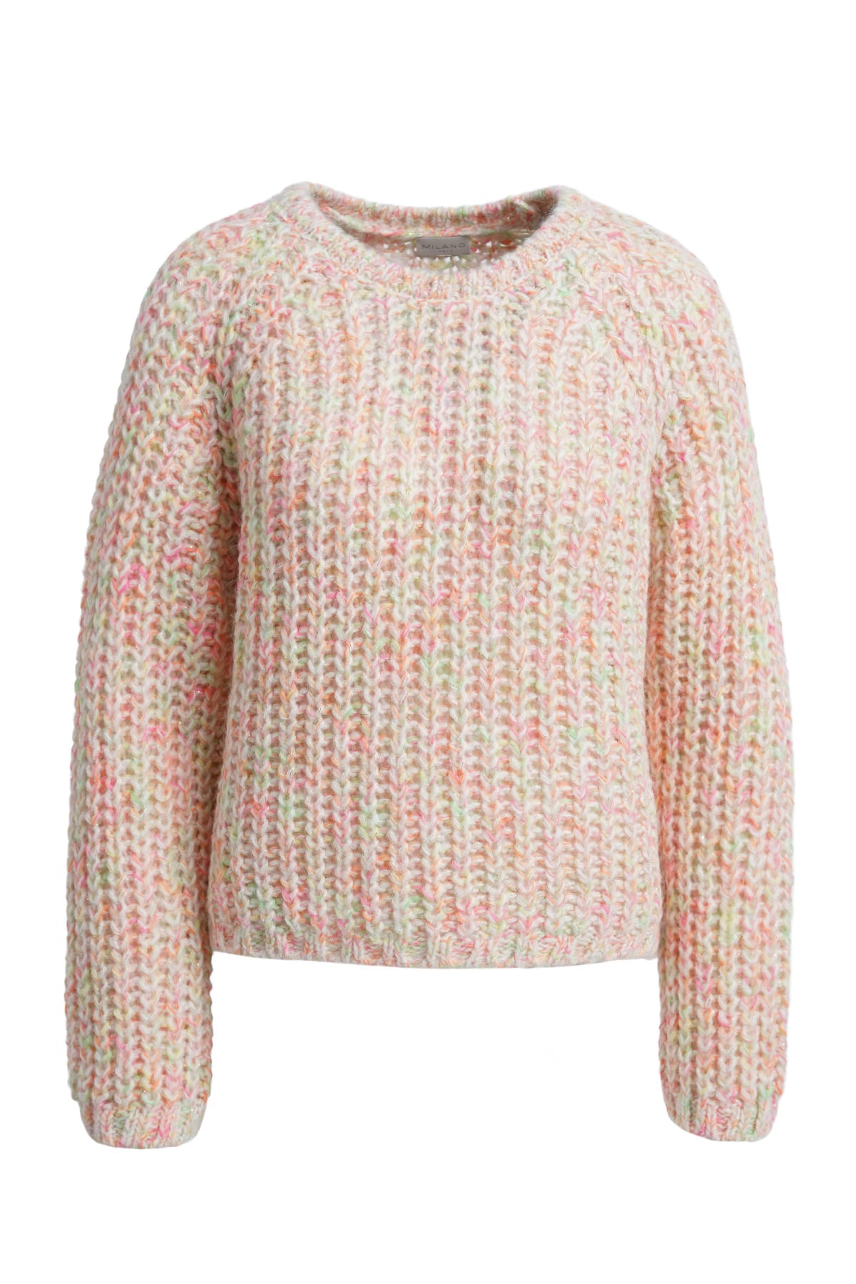 Pullover roundneck 1/1 raglan sleeve offwhite print Pullover Milano 