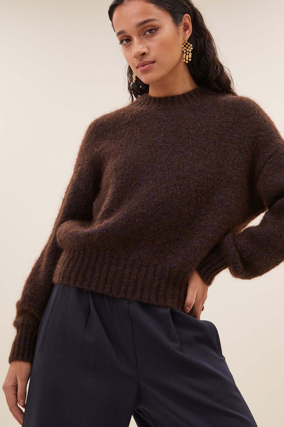 Pullover sonny sparkle dark brown Pullover By Bar 